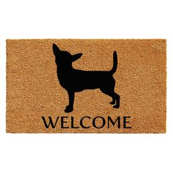 Home & More 1.42 W X 2.42 L Multi-color Chihuahua Welcome Coir Door Mat
