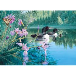 Cobble Hill Iris Cove Loons Jigsaw Puzzle 500 pc