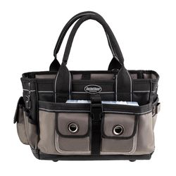 Bucket Boss 14 in. W X 9 in. H Polyester All-Purpose Tool Bag 16 pocket Black/Gray 1 pc