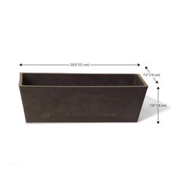 Algreen 7 in. H X 7.5 in. W X 20 in. D Plastic Windowsill Planter Chocolate