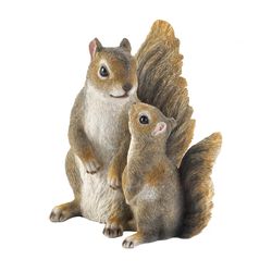 Zingz & Thingz Brown Polyresin 9 in. H X 8 in. L X 6.5 in. W Mommy & Baby Squirrel Figurine