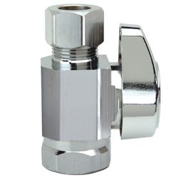 BrassCraft 3/8 in. FIP outlets Compression Brass Straight Stop Valve
