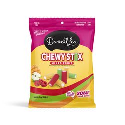 Darrell Lea Chewy Stix Mixed Flavor Licorice Sour Bites 7 oz