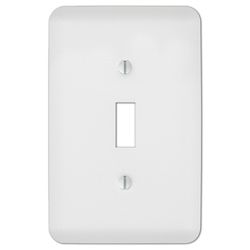 Amerelle Capri Paintable Textured White 1 gang Stamped Steel Toggle Wall Plate 1 pk