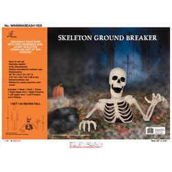 Seasons 35 in. Ground Breaker Skeleton Halloween Decor
