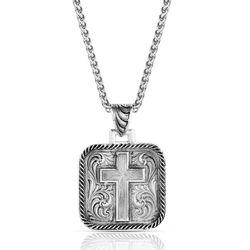 Montana Silversmiths Men's Ironwood Cross Necklace
