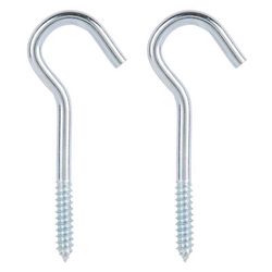 Ace Small Zinc-Plated Silver Steel 4.5625 in. L Ceiling Hook 160 lb 2 pk