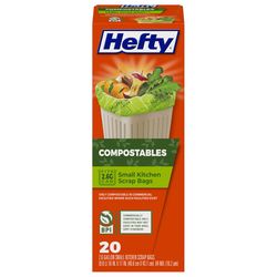 Hefty 2.6 gal No Scent Compost Bags Flap Tie 20 pk