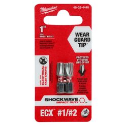 Milwaukee Shockwave ECX 1/4 in. X 1 in. L Impact Insert Bit Set Alloy Steel 2 pc