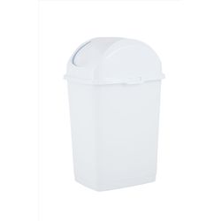 Superio Brand 18 L White Plastic Slim Swing Trash Can