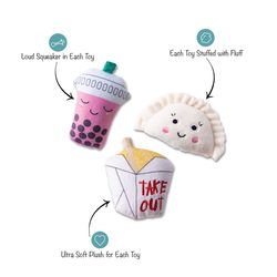 Pet Shop by Fringe Studio For Dog Assorted Plush Take Me Out Dog Toy 1 pk