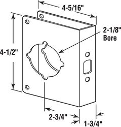 Prime-Line 4.5 in. H X 4.31 in. L Antique Brass Brass Lock and Door Reinforcer