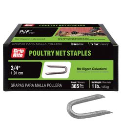 Grip-Rite 1/4 in. W X 3/4 in. L Hot-Dipped Galvanized Steel Fence Staples 14 Ga. 365 pk 1 lb