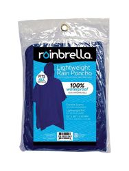 Rainbrella Blue PVC Rain Poncho One Size Fits All 10 mil