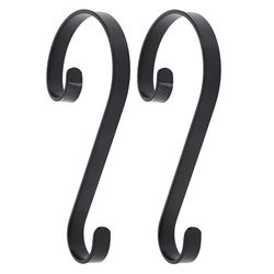 Haute Decor Matte Black Scrolls - Embossed Holly Stocking Holder 6.2 in.