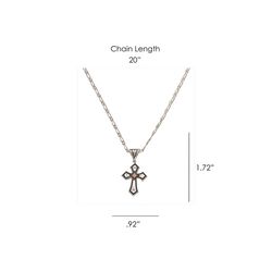 Montana Silversmiths Men's Antique Copper Diamond Cross Silver Necklace Water Resistant