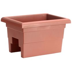 Novelty 10 in. H X 12 in. W X 16 in. D Plastic Countryside Deck Rail Planter Terracotta