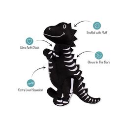 Pet Shop by Fringe Studio Multicolored Plush Trick Rawr Treat Dog Toy