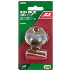 Ace 1 in. W Solid Brass w/Rubber Stop Gold Door Stop Mounts to floor 1/4 in.