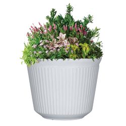 L&G Solutions 9.33 in. H X 12 in. W X 12 in. D X 12 in. D Polyresin Finola Planter White