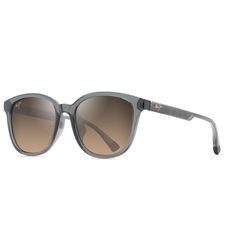 Maui Jim Kuikahi Asian Fit Sunglasses Men's Shiny Dark Havana w/Trans Yellow Frame HCL Bronze Lens P