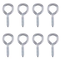 Ace 5/32 in. D X 1-5/16 in. L Zinc-Plated Steel Screw Eye 55 lb. cap. 8 pk