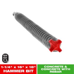 Diablo Rebard Demon 1-1/4 in. X 21 in. L Carbide Hammer Drill Bit SDS-Plus Shank 1 pc
