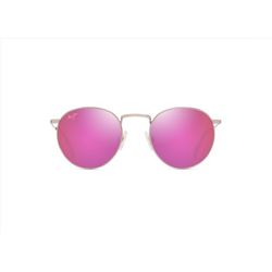 Maui Jim Pukaua Sunglasses Unisex Shiny Light Gold with Pink & Yellow Frame Maui Sunrise Lens Polari