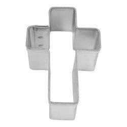 R&M International Corp 1 in. W X 2 in. L Mini Cross Cookie Cutter Silver 1 pc