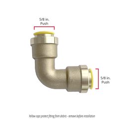 QuickFitting Push to Connect 5/8 in. PTC Brass 90 Degree Elbow