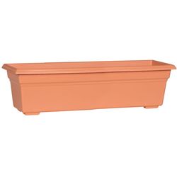 Novelty 6.4 in. H X 23.8 in. W X 8 in. D Plastic Countryside Flowerbox Flower Box Terracotta