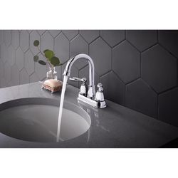 Oakbrook Collection Jennifer Chrome Traditional Centerset Bathroom Sink Faucet 4 in.