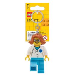 LEGO Minifigures Plastic Multicolored Female Doctor Keychain w/LED Light