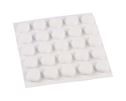 Shepherd Hardware Felt Self Adhesive Protective Pad White Round 1 in. W 75 pk