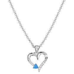 Montana Silversmiths Women's Opal Heart Blue/Silver Necklace Water Resistant