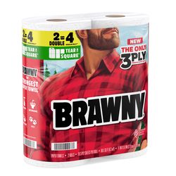 Brawny Tear-A-Square Paper Towels 76 sheet 3 ply 2 pk