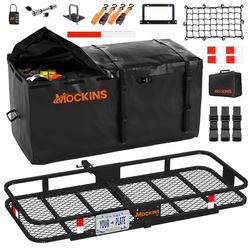 Mockins 60-inx24-inx6-in Hitch Carrier with 25 CuFt Cargo Bag Cargo Carrier 1 pk