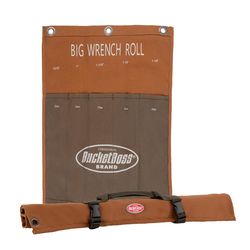 Bucket Boss 14 in. W X 21 in. H Canvas Wrench Roll Up 5 pocket Brown