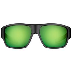 Flying Fisherman Granders Sunglasses Unisex Matte Black Frame Amber Green Mirror Lens Polarized