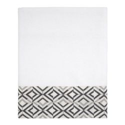 Avanti Linens Harlow  White Polyester Concentric Diamonds Bath Towel 1 pc