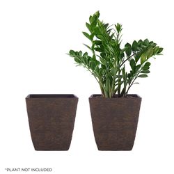 Alpine Stone Planter Brown