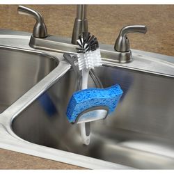 Spectrum Cora 3.25 in. L X 3.25 in. W X 7.5 in. H Plastic Sponge and Brush Holder