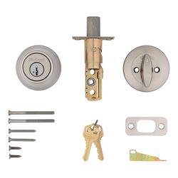 Kwikset Satin Nickel Metal Deadbolt