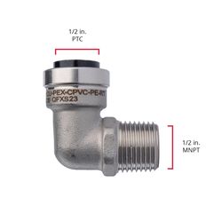 QuickFitting Push to Connect 1/2 in. PF Steel 90 Degree Elbow