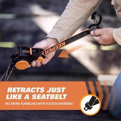 Keeper 1 in. W X 10 ft. L Black Retractable Ratchet 500 lb 2 pk