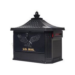 Architectural Mailboxes Hamilton Classic Cast Aluminum Post Mount Black Locking Mailbox