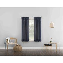 No. 918 Erica Navy Curtain 51 in. W X 63 in. L