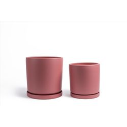 Momma Pots Gemstone Cylinder Porcelain Planter Set Dusty Rose