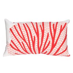 Liora Manne Visions III Coral Coral Fan Polyester Throw Pillow 12 in. H X 2 in. W X 20 in. L