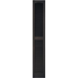 Builders Edge 72 in. H X 12 in. W Musket Brown Louvered Vinyl Shutter 2 pk